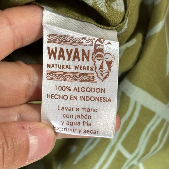 Wayan Natural Wear Vintage Mens 2XL Green Hawaiian Button Up Short Sleeve Shirt - Picture 11 of 14